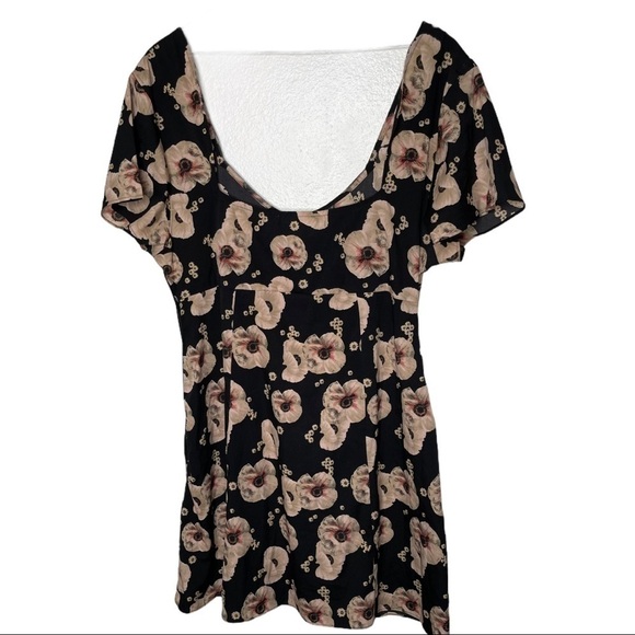 ASOS Sacred Hawk Black Floral Mini Dress Size Large - Picture 2 of 8
